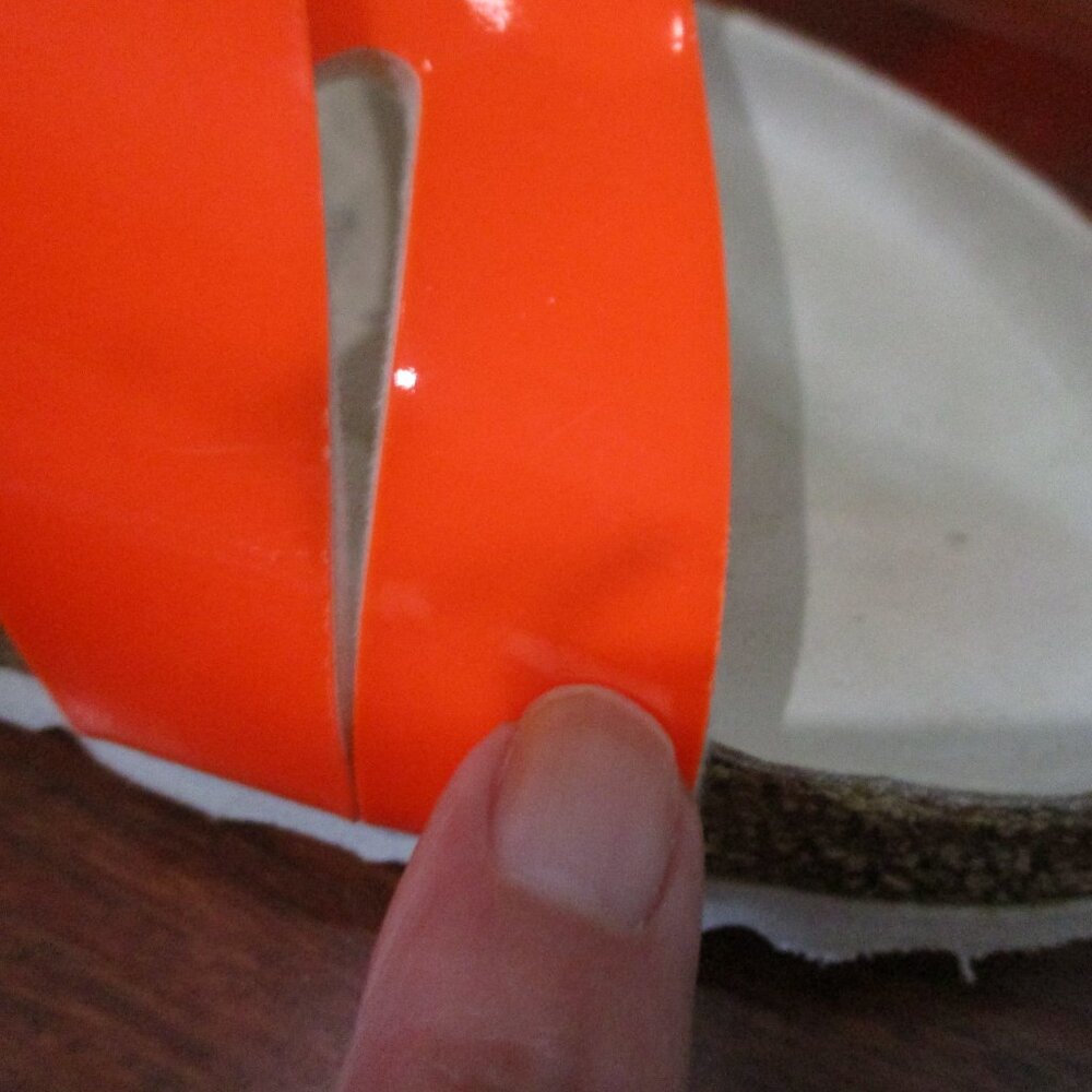 Birkenstock Orange Patent White Buckle Sandals - Picture 6 of 11